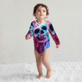 thumbnail image 4 of Xecao Neon Skull With Milkshake Print Baby unisex-baby Cotton Long-sleeve Bodysuits-3 Months, 4 of 6