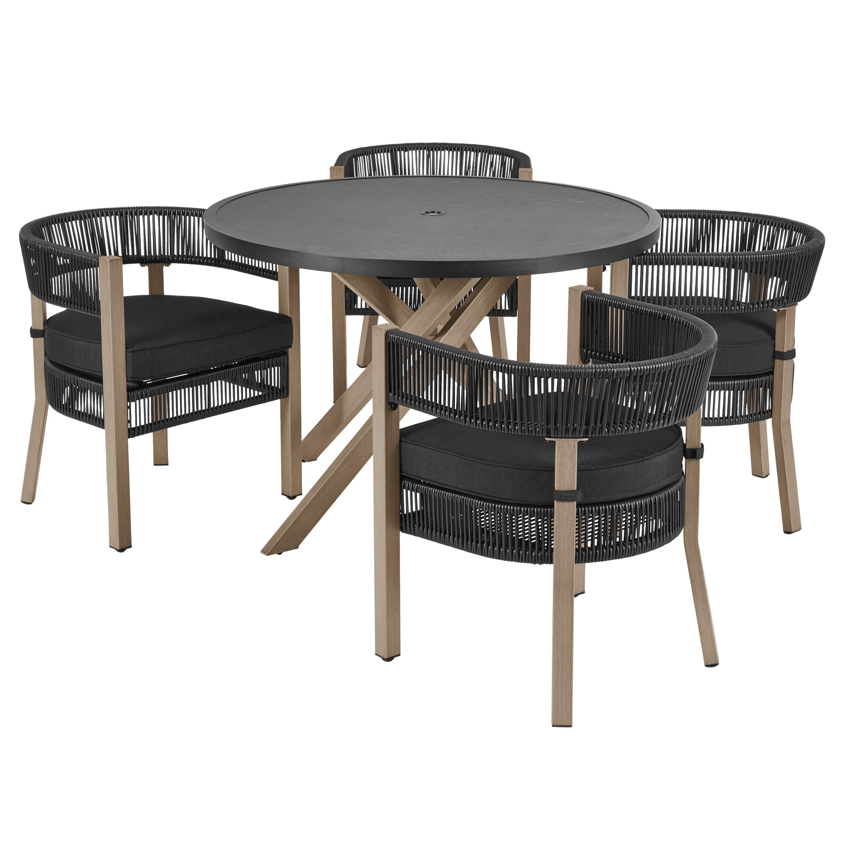 Better Homes & Gardens Tarren 5 Piece Outdoor Dining Set, Black