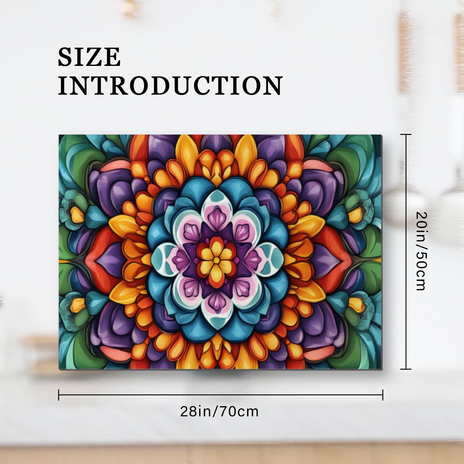 Flower Stove Top Covers, Multicolored Mandala Non-Stick Washable Cooktop Covers Countertop Protector, Multifunctional Protector Mat for Kitchen RV (28×20 Inch)