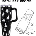 thumbnail image 5 of 40oz Halloween Tumbler with Lid & Straw - Black Cute Ghost Cat Design, Vacuum Insulated Stainless Steel, Leak Proof, Spooky Goth Gift for Women & Girls, 5 of 6
