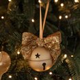 thumbnail image 2 of Adorno de cascabel navideño con lazo de terciopelo, adorno para árbol de Navidad, decoración para puerta, campana para colgar en la pared, regalo de Año Nuevo 2024, 2 of 5