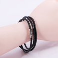 thumbnail image 4 of Cadena para mujeres y hombres, collar de cadena de tejido de cuerda de cuero con cierre de imán de acero inoxidable, negro, 3 mm de ancho, 55 cm de largo, 4 of 5