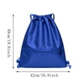 thumbnail image 2 of Drawstring Backpack with Front Zipper Pocket, Large Capacity Water Resistant Oxford Cloth Sports Sack Bag for Gym, Basketball, Travel, Outdoor, 2 of 5