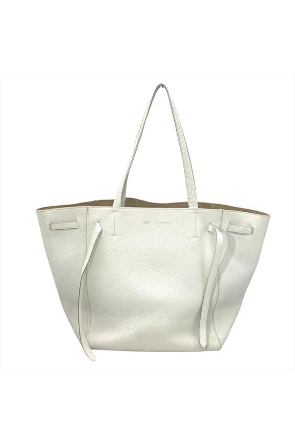 Pre-Owned Celine Cabas Phantom Small Tote Bag in White Leather for Women (Good)