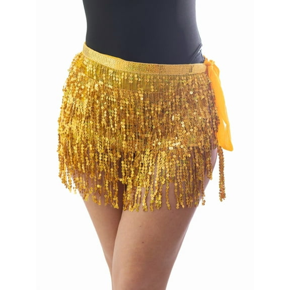 Adult's Gold Sequin Tassel Wrap Skirt Costume Accessory