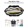thumbnail image 4 of Tote Bag for Women - Black Halloween Ghost Spider Pattern Shoulder Bag - Large Utility Work Duffle Bag with Zipper Handbag for Travel, Work, Sprots, 4 of 5
