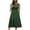 Green, variant on Women's Summer Dresses Round Neck Sleeveless Solid Beach Sundresses Boho Dress Olive Green