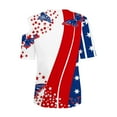 thumbnail image 4 of Fartey 4th of July Shirts for Women Proud Patriotic USA Flag Graphic Tshirts Elegant Short Sleeve Tees Classic Crewneck Buttons Blouses Tops Going Out Tops for Women, 4 of 7