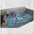 thumbnail image 6 of Pool Party Soft Flannel Fleece Throw Blanket, Cartoon Calligraphy Pool Party Text and Tiny Stars, Cozy Plush for Indoor and Outdoor Use, 50" x 60", Deep Sky Blue Pink, by Ambesonne, 6 of 6