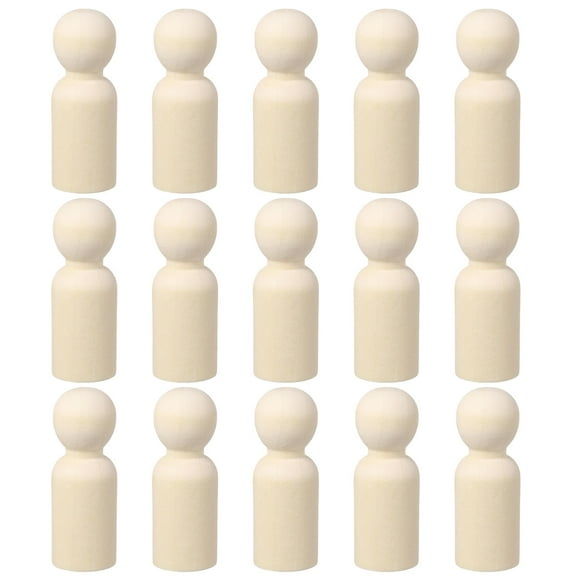 15 Pack Wood Peg, 3 Inch Boy-Shape Wooden Peg People, Unfinished Wooden Peg People Bodies Figures for DIY Art Crafts Painting