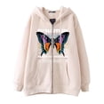 thumbnail image 2 of Dark hip hop gótico Harajuku Y2k mariposa estampado de letras cremallera Sudadera con capucha hombres y mujeres Harajuku chaqueta sudadera, 2 of 5