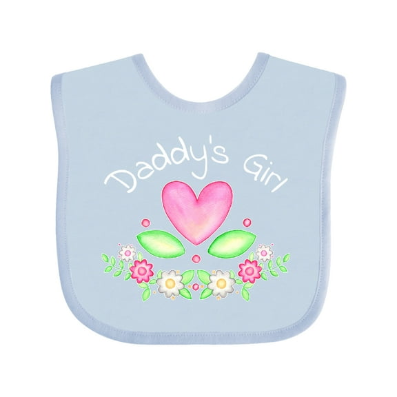 Inktastic Daddy's Girl Heart Flowers Girls Baby Bib