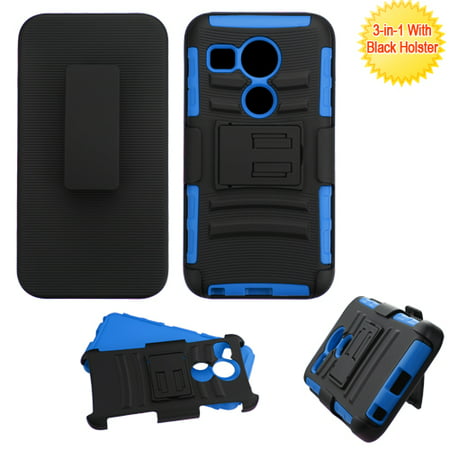 For LG Nexus 5 Black/Blue Impact Advanced Armor Protector Cover Case (Best Cover For Nexus 5)