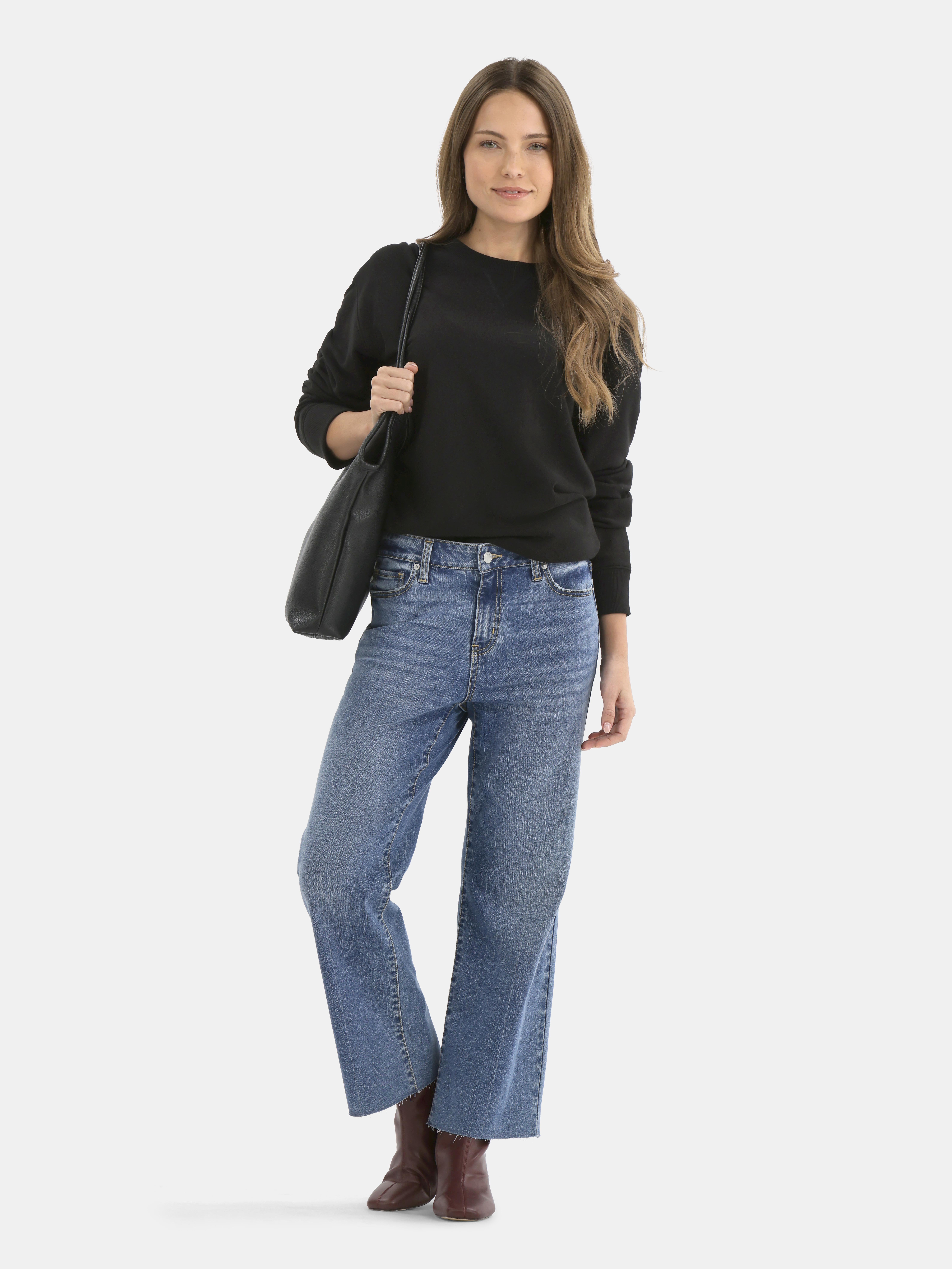 Time and Tru Women's and Women's Plus Crewneck Sweatshirt with Long Sleeves, Sizes XS-4X
