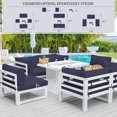 thumbnail image 4 of RADIATA 7 Pieces Aluminum Outdoor Patio Sectional Furniture Sofa Set with Fire Pit Table Large Size Luxury Comfortable Durable Water/UV-Resistant Garden Porch Backyard Party (Navy Blue Cushion), 4 of 10