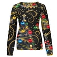 thumbnail image 5 of Womens Christmas Sweatshirt Fashion Xmas Drop Shoulder Long Sleeve Loose Pullover Tops Round Neck Loose Sweat, 5 of 5