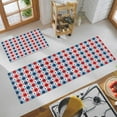 thumbnail image 6 of Independence Day Kitchen Rugs and Mats Set of 2, Patriotic Flag Non-Slip Floor Doormat Comfort Area Runner Rug and Mat, Blue Star on Red Blue Checkered Indoor Entrance Carpet Home Decor, 6 of 6