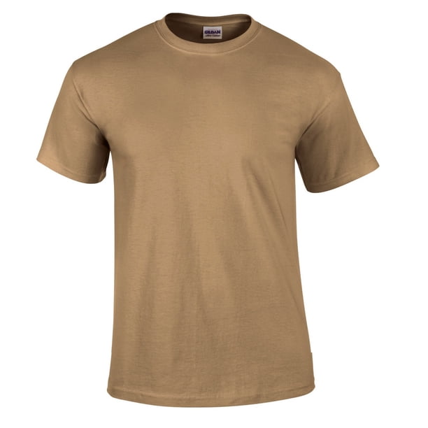 Gildan - Camiseta básica de manga corta Modelo Ultra Cotton para hombre caballero (Camel)