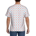 thumbnail image 2 of Naloa Red Blue Polka Dots Men's T-Shirt Sport T-shirt Men's Basic Tee Casual Men's Shirt, Round Neck, Short Sleeves - X-Large, 2 of 5