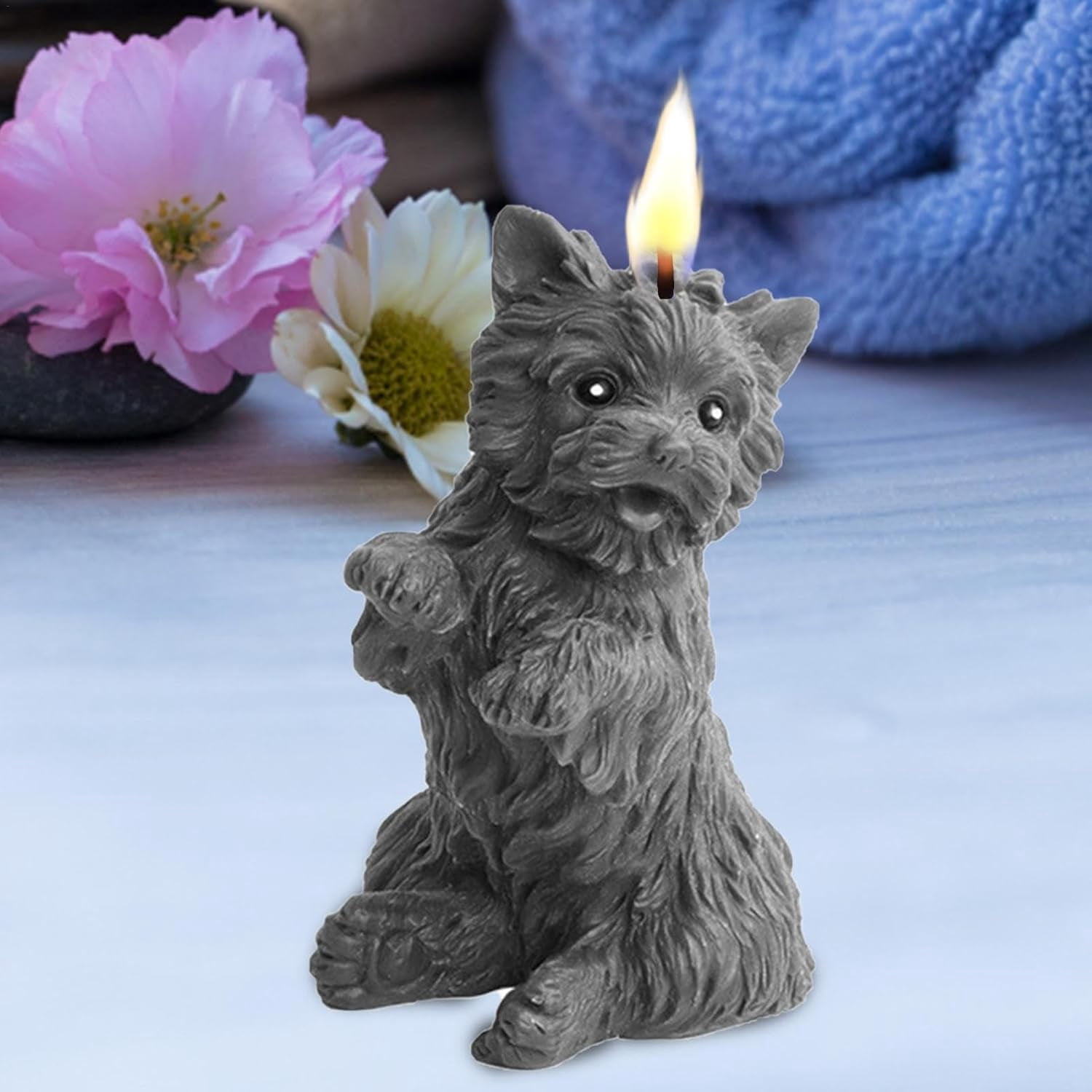 Silicone Candle Moulds, Dog Animal Candle Silicone Mold, Handmade Candle Making Mould, Reusable Silicone Mould for Aromatherapy Candle Epoxy Resin Fondant Cake Chocolate Candy Soap Craft