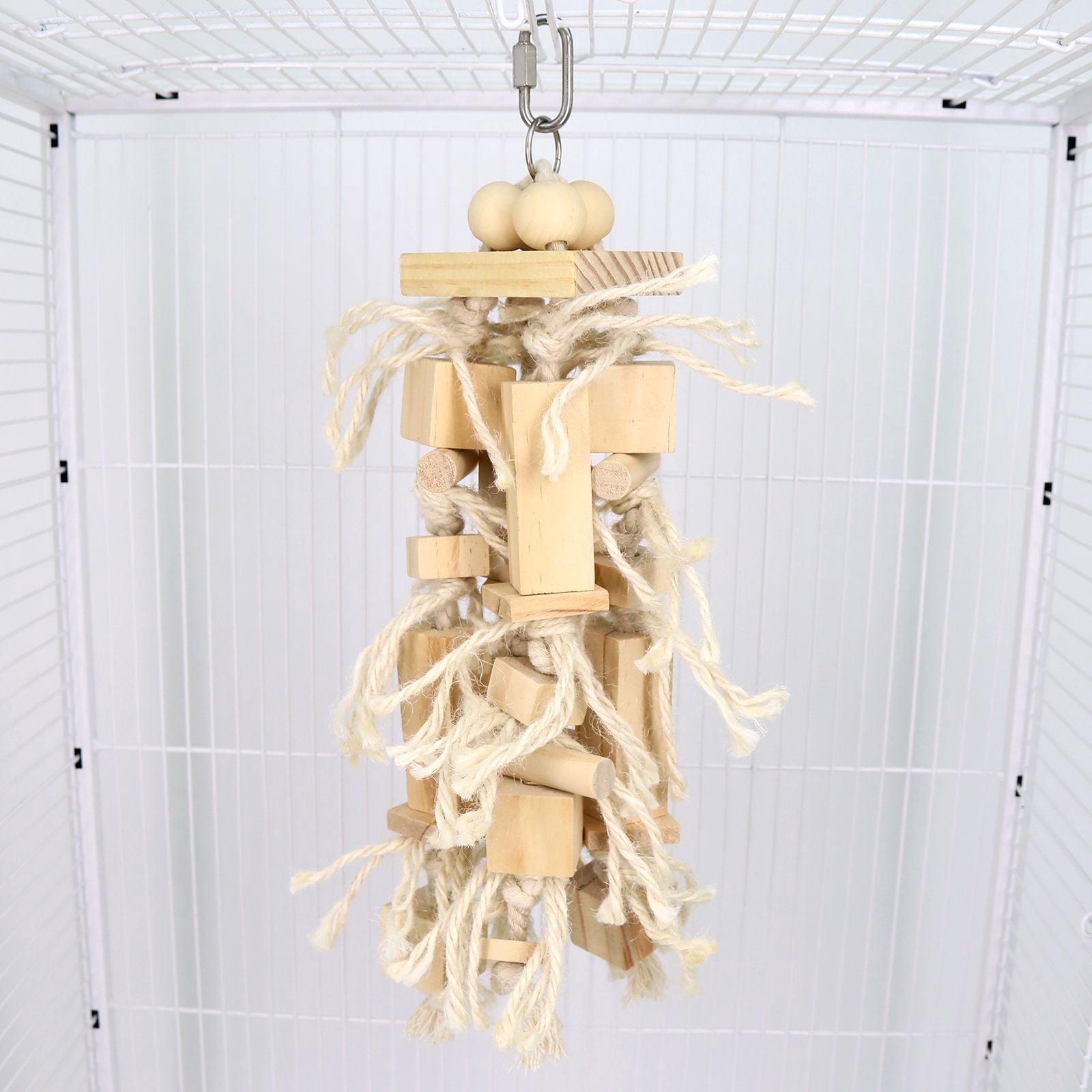 Blocks Natural Wood Large Bird Toy - Parrot Toys - Bird Toys for Parrots, Cockatoos, Macaws, Large Birds（log）