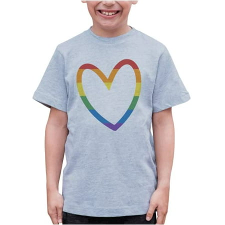 

7 ate 9 Apparel Kids Pride Shirts - Rainbow Heart Grey T-Shirt 12 Months