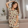 thumbnail image 3 of Vsdgher Chemise de Nuit à Manches Courtes Motif Rose pour la Saint-Valentin, Col Rond, Mignonne, Confortable, 3 of 6