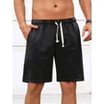 thumbnail image 3 of IDOPIP Men's Vintage Cotton Shorts Waist Drawstring Shorts with Pockets Casual Shorts, 3 of 9