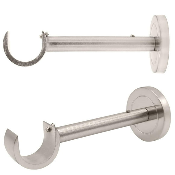 Soportes para barra de cortina A Key Tech, níquel cepillado, 2,5 cm