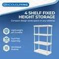 thumbnail image 3 of Gracious Living Knect-A-Shelf 4-Shelf Plastic Storage Shelves and Shelving Unit, White, 3 of 11