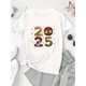 thumbnail image 2 of Creative Christmas Elements 2025 Pattern Print Women's Fashion Trendy Round Neck Short Sleeve, Simple Casual Sports T-shirt, Holiday Comfortable Summer Top Women's Clothing, 2 of 6