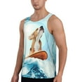 thumbnail image 2 of Picia dog surfing on surfboard Printed Men’s Performance Tank, Men's Workout Tank Top Moisture-Wicking Tank Top Muscle tee, Breathable Workout Shirt-3X-Large, 2 of 7