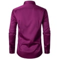 thumbnail image 4 of Camisa de vestir JEMITOP Wrinkle Free Stretch Wine Red para hombre, 4 of 6
