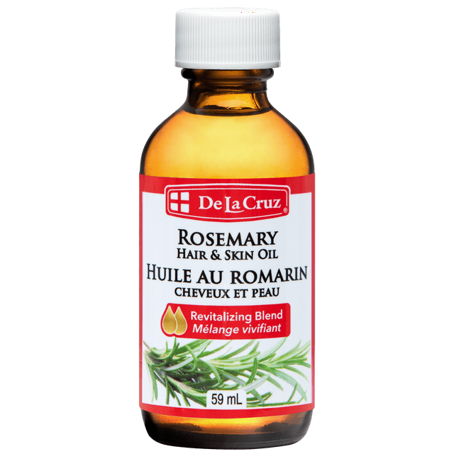 De La Cruz Rosemary Hair & Skin Oil Revitalizing Blend, Hair & Skin Moisturizer, 2 FL oz