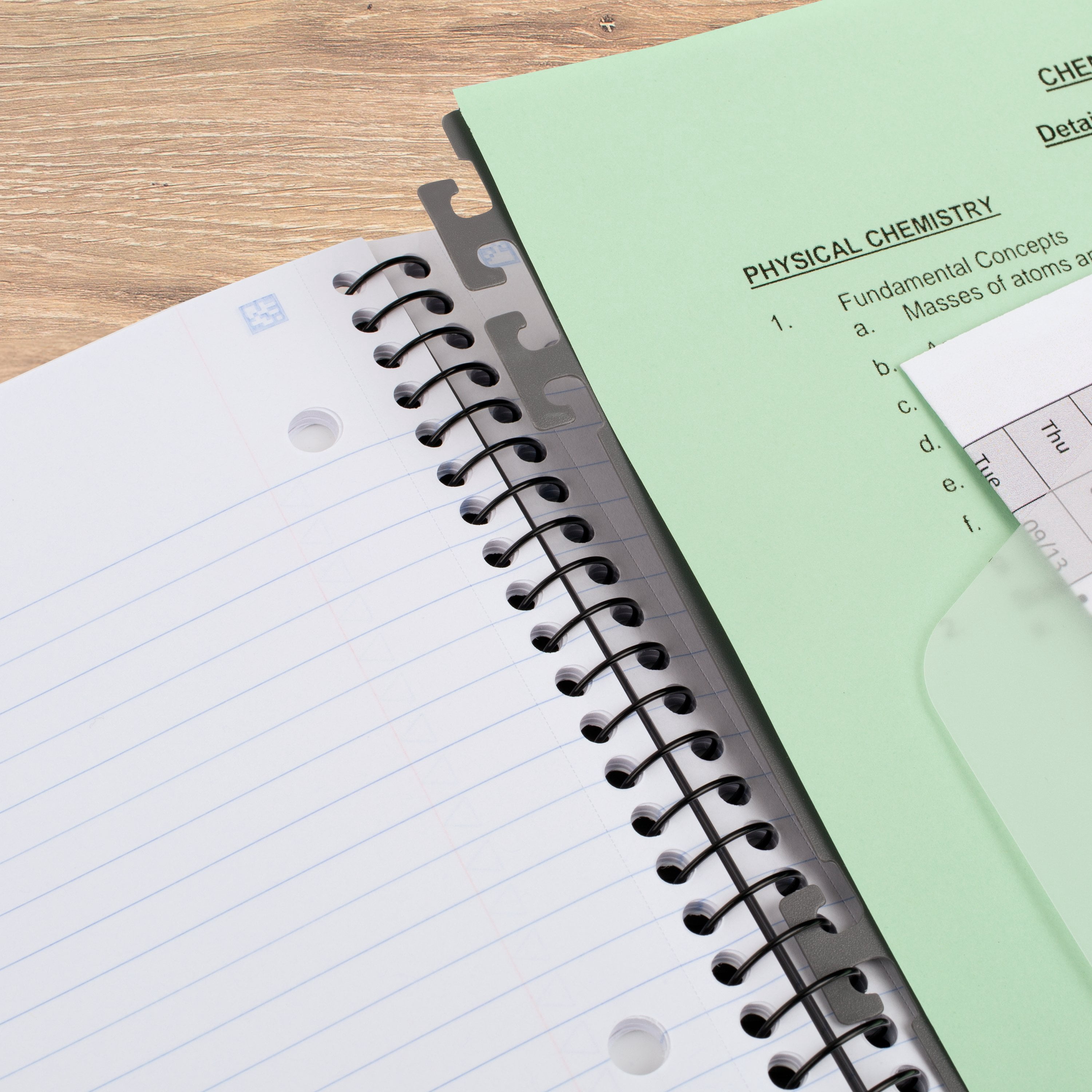 Five Star Advance 5 Subject College Ruled Notebook Plus Study App, 8.5" x 11", White, Poly, Spiral, 200 Sheets
