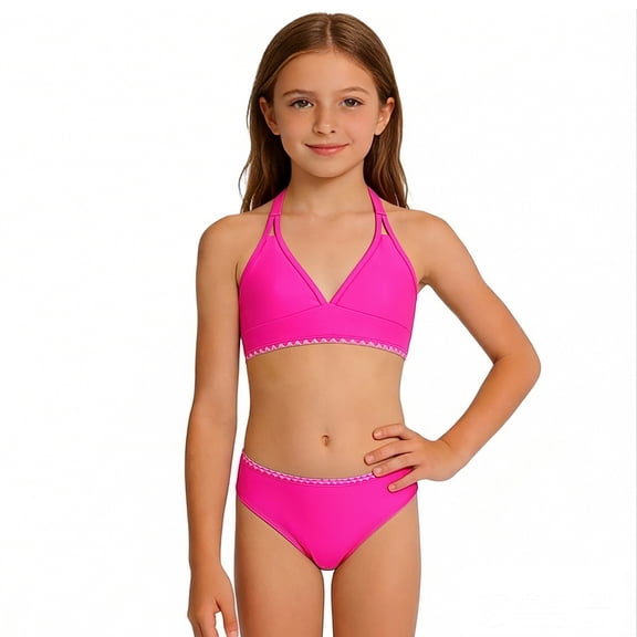 Swimsuit Girls Girls Two Pieces Swimsuit Quick Drying Summer Beach Swimwear Girl Bathing Suits 9-10 Years