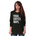 thumbnail image 3 of Yoga Coffee Naps Meditation Fitness Women Plus Size Long Sleeve Graphic Tee Brisco Brands 2X, 3 of 5