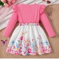 thumbnail image 7 of XEGLSBU Girls Dresses Size 14-16 Girls Floral Print Dress Long Sleeves and Layered Skirt Two Piece Casual Party Wear Hot Pink Size 7-8 Years, 7 of 7