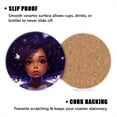 thumbnail image 3 of BaHomeck Drink Coasters Set of 4 with Holder Black girl stands in front of the purple sky and twinkling stars Water Absorbent Ceramic Coasters Tabletop Protection,Suitable for Various Cup ,Home Decor, 3 of 4