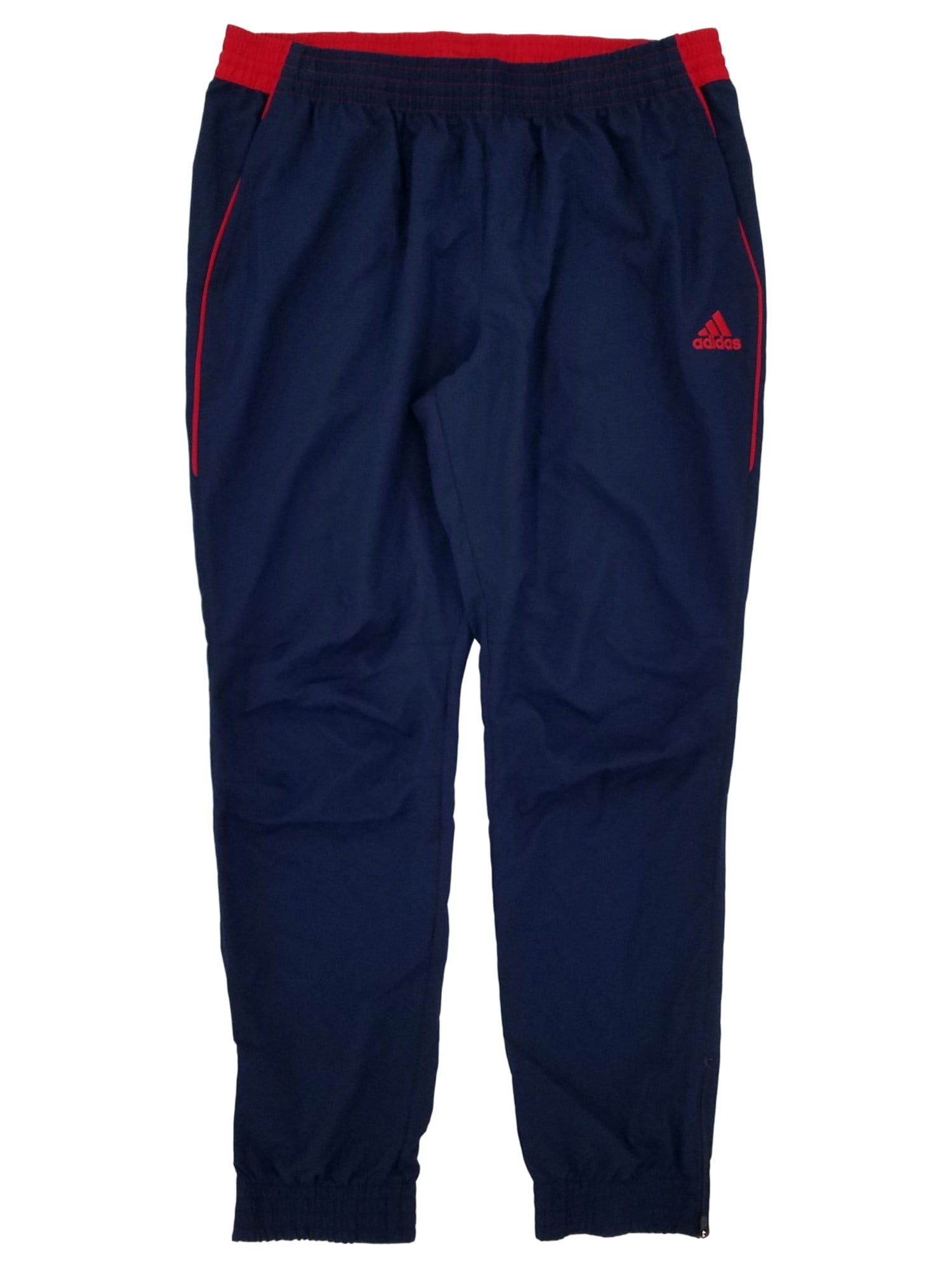 navy blue and red joggers