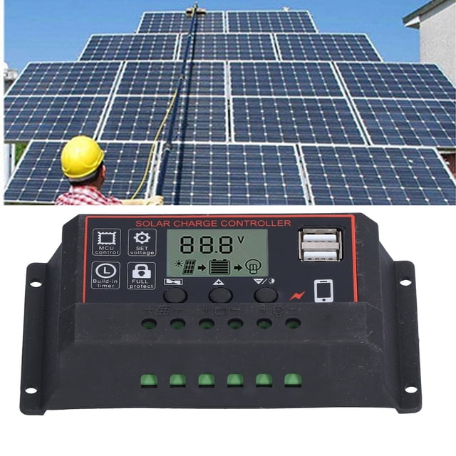 Solar Controller, Solar Controller, Adjustable Photovoltaic Smart Power Regulator 12V 24V 10A, Energy Controllers