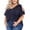 E1-Navy Blue, variant on Plus Size Tops for Women Cold Shoulder Clothes Navy Blue 3X Blouse Short Sleeve Clothing V Neck Tunic Summer Shirts