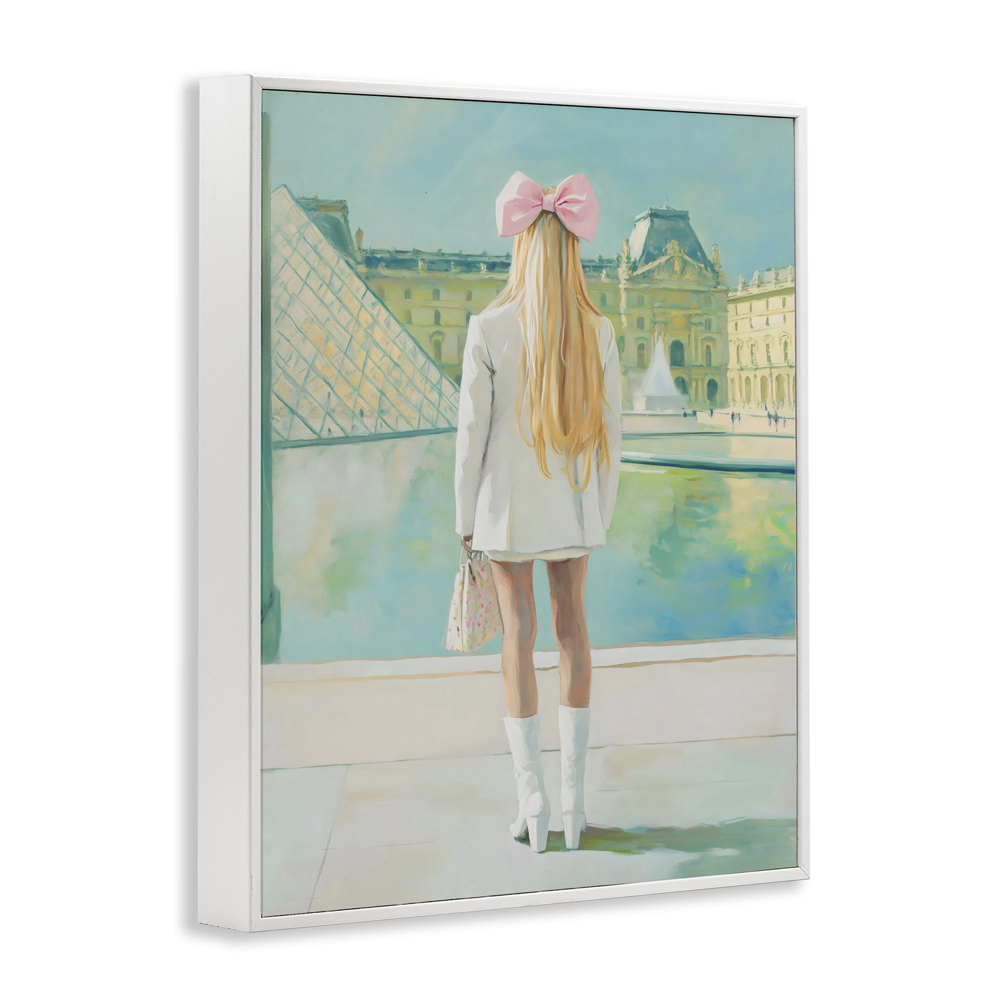 Stupell Industries Girl In Paris Observing White Framed Giclee Art, design by The Prints Vibe