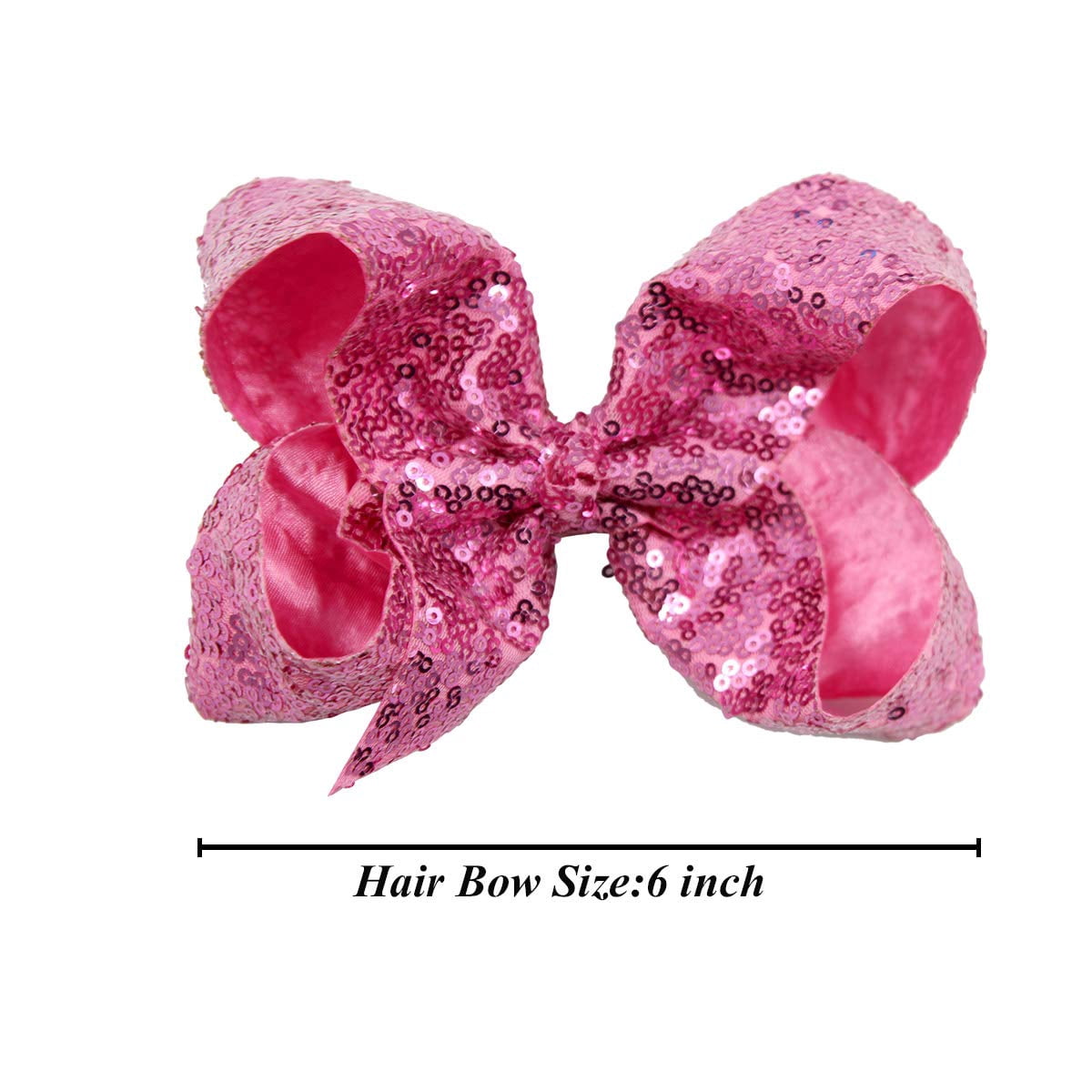 15PCS Large Sequin Hair Bows with Clips Sparly Rainbow Bow Hair Barrettes for Toddlers Kids Children Teens