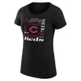thumbnail image 2 of Women's G-III 4Her by Carl Banks Black Cincinnati Reds Super-Slim Fit Lightweight Collage Team Graphic Crew Neck T-Shirt, 2 of 5