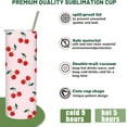 thumbnail image 4 of 1Pc Cherry Tumbler with Lid Straw 20oz Pink Red Cherry Stainless Steel Travel Tumbler Cup Boxed for Coquette Wedding Iced Coffee, 4 of 6