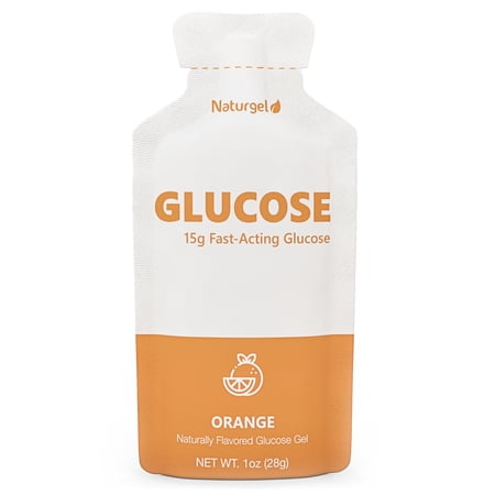 Glucose Liquid Gel, 30 Packets, Orange - 15g Fast-Acting Glucose to Raise Low Blood Sugar