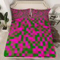 thumbnail image 2 of Homewish Abstract Pixel Geometric Twin Sheet Sets,Modern Minimalist Checkered Twin Fitted Sheet,Green Pink 03 For Teens,Ultra Soft Home Decor,3 Pieces, 2 of 7