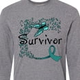 thumbnail image 4 of Inktastic Ovarian Cancer Survivor- Butterfly Ribbon Long Sleeve T-Shirt, 4 of 5