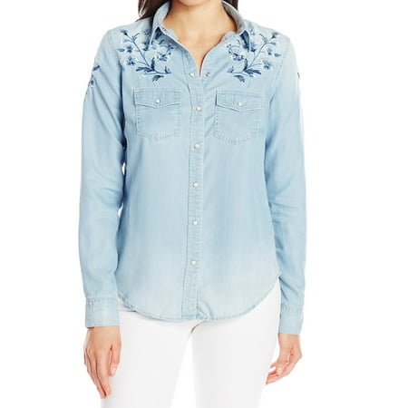 Grace Tops & Blouses - Womens Medium Embroidered Button Down Blouse M ...